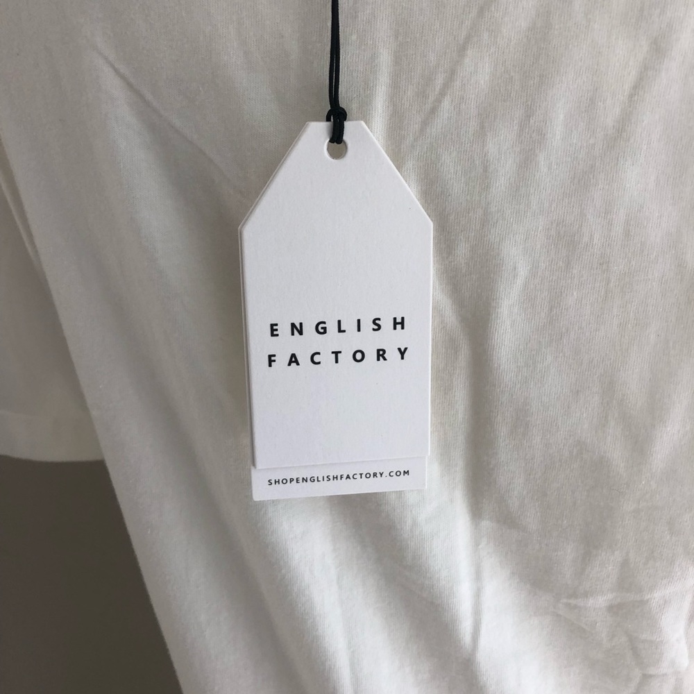 English Factory Lace Trim T-shirt Dress in White - Picture 6 of 7